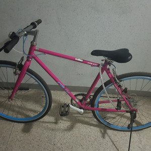 핑크 CALLY 7단 하이브리드 자전거 5만원