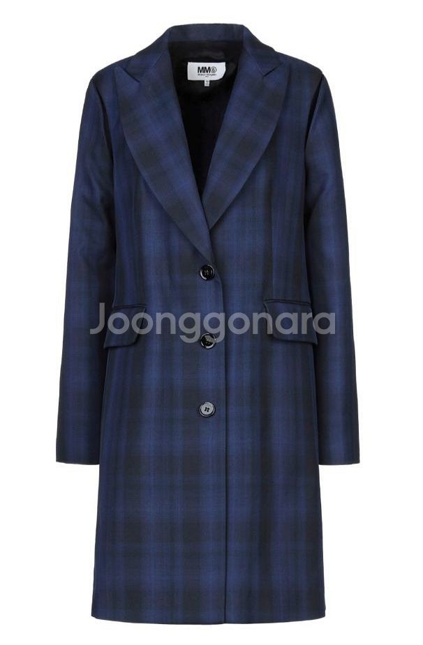 루나에비뉴7 MM6 메종 마르지엘라 절개 체크 코트--2