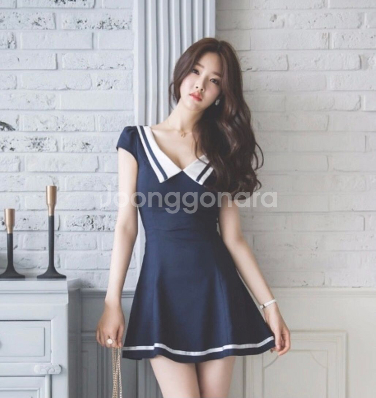 [2월한정판예약상품]어려보이는 교복스타일 원피스S-XL--0