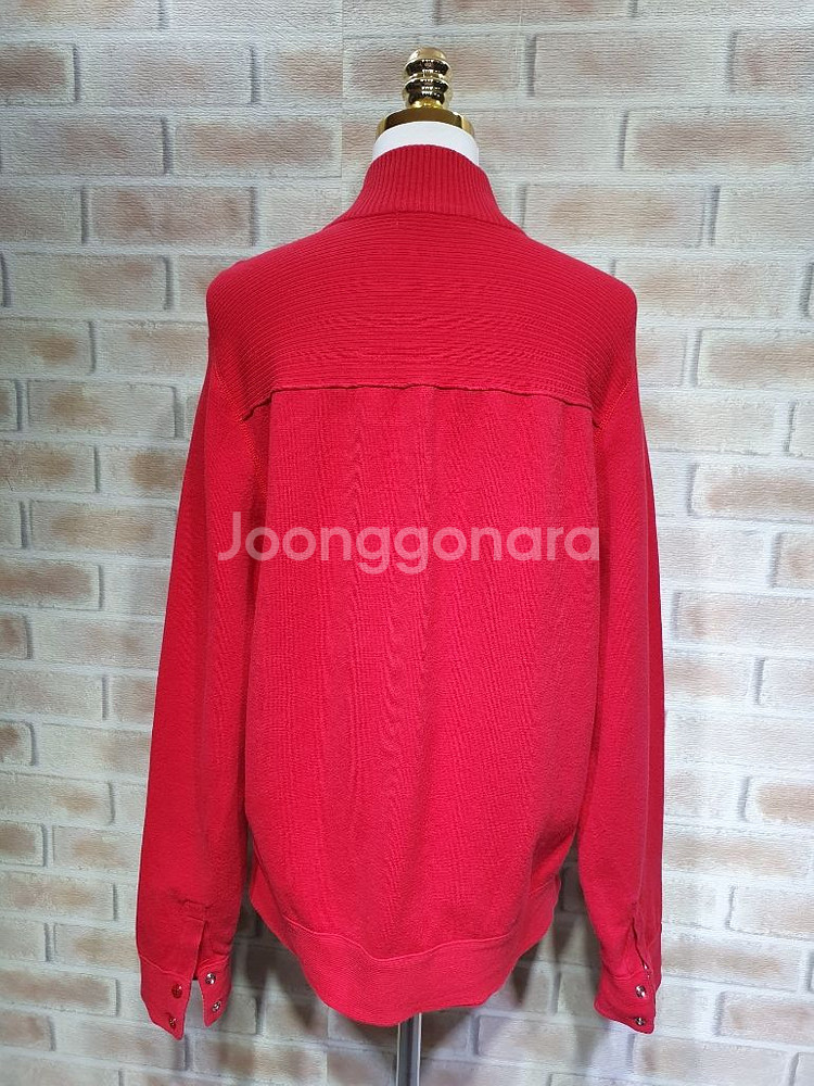 빈폴 정품 스트라이프 배색 코튼 반넥 니트 집업 100--8