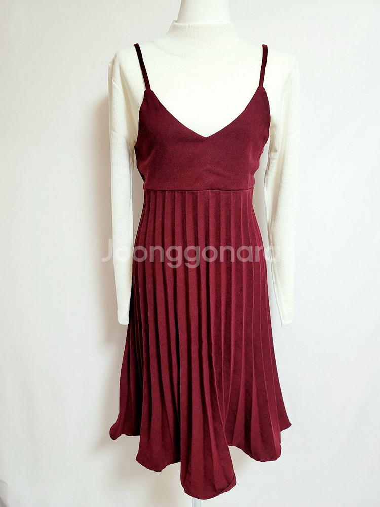 버건디끈원피스세트 새거--0