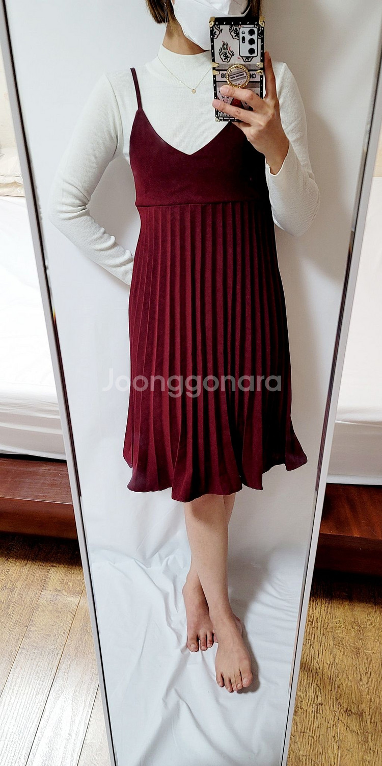 버건디끈원피스세트 새거--3