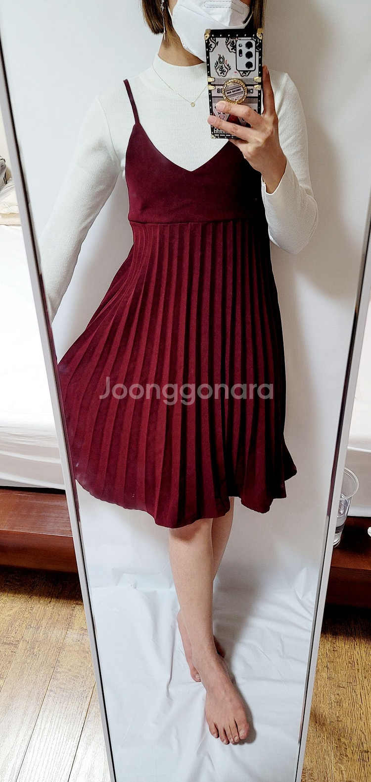 버건디끈원피스세트 새거--4