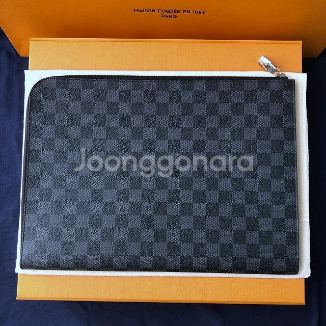 루이비통 클러치백 포쉐트 주르 GM 다미에 그라파이트--1