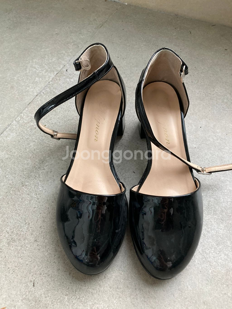 블랙 메리제인 통굽 슈즈 구두 230--0