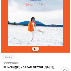 펀치(Punch)1집 - Dream of you 구해요