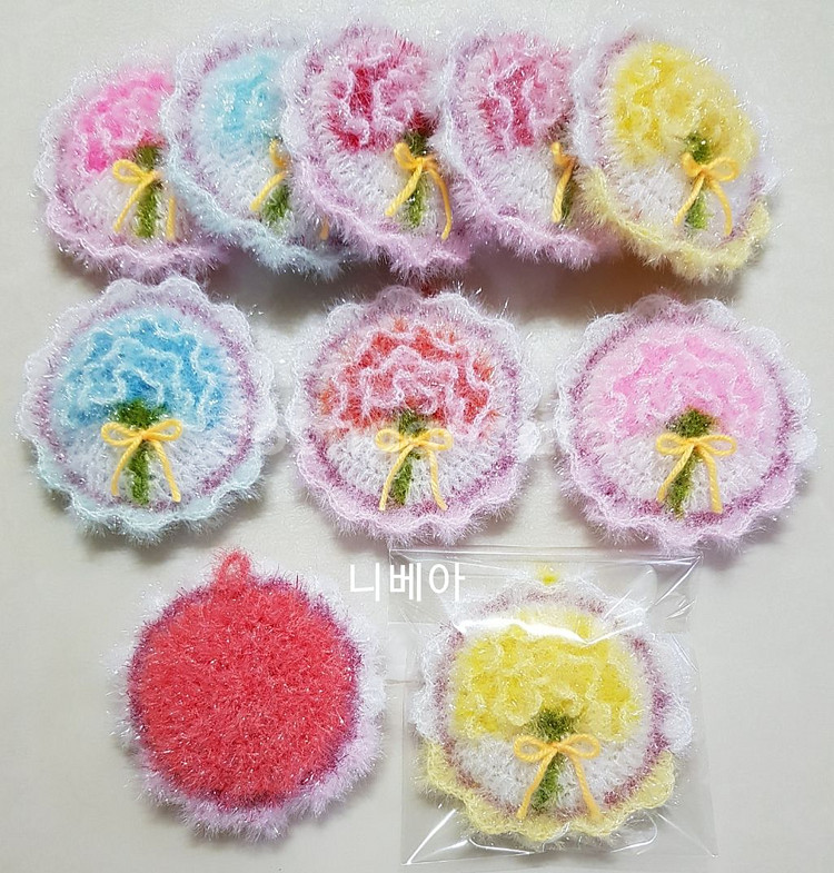 카네이션 수세미--1