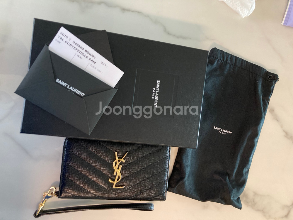 생로랑 휴대폰 지갑 장지갑(풀박스+쇼핑백)--4
