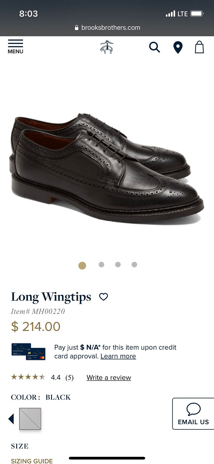 브룩스브라더스 블랙 윙팁 로퍼 280 새제품--5