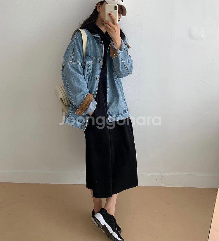 꺌랑롤업후드원피스--1