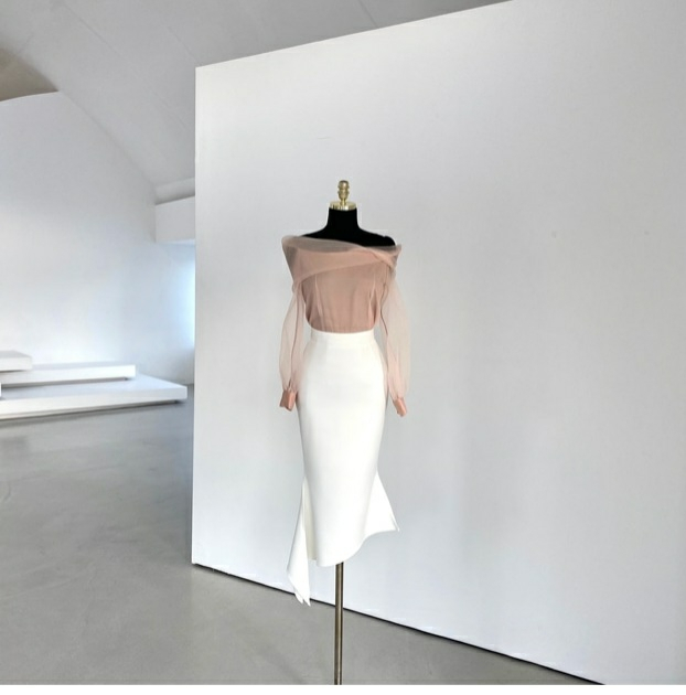 라벨르블랑 오블리크 하객 스커트--2