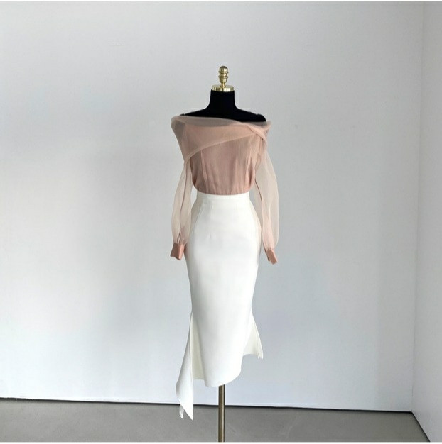 라벨르블랑 오블리크 하객 스커트--1