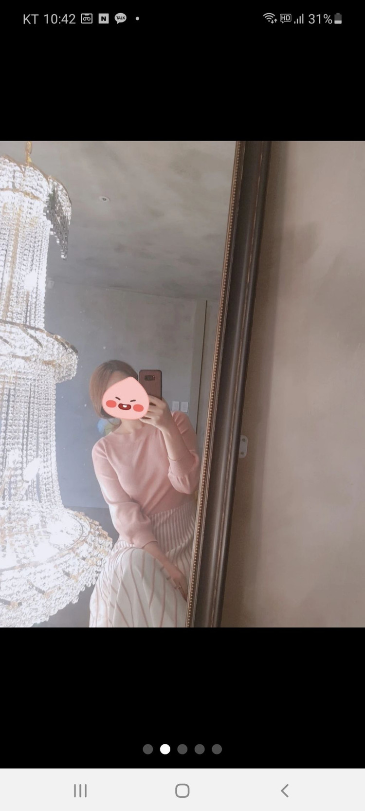 핑크니트플리츠원피스 주름치마원피스--2