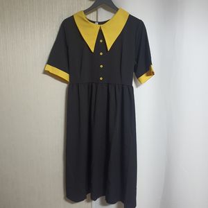 노란빅카라원피스