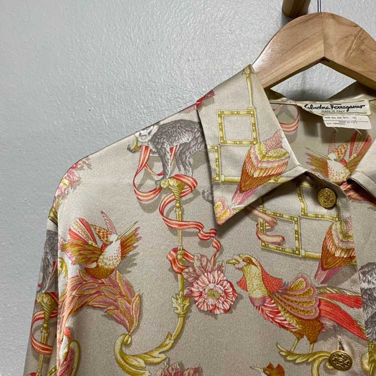 페라가모 실크100% 패턴 블라우스 이미지