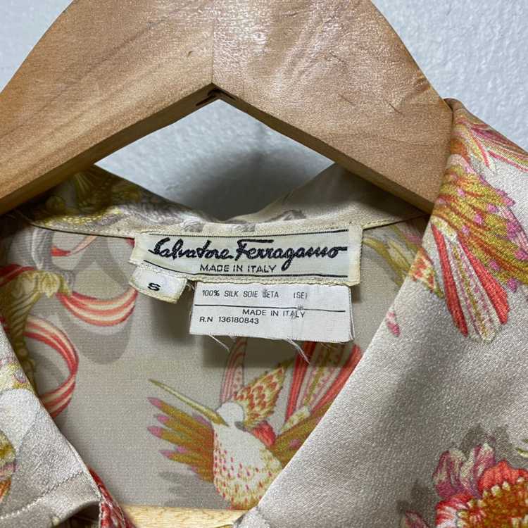 페라가모 실크100% 패턴 블라우스 이미지