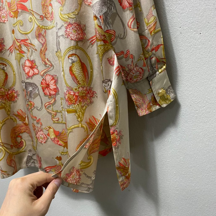 페라가모 실크100% 패턴 블라우스 이미지