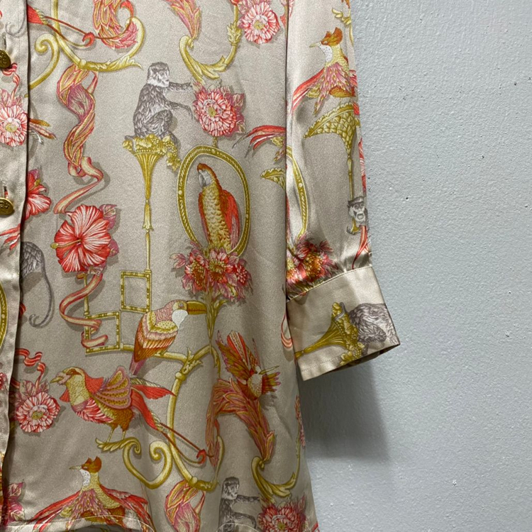 페라가모 실크100% 패턴 블라우스 이미지