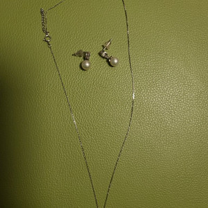 진주 목걸이,귀걸이 셋트