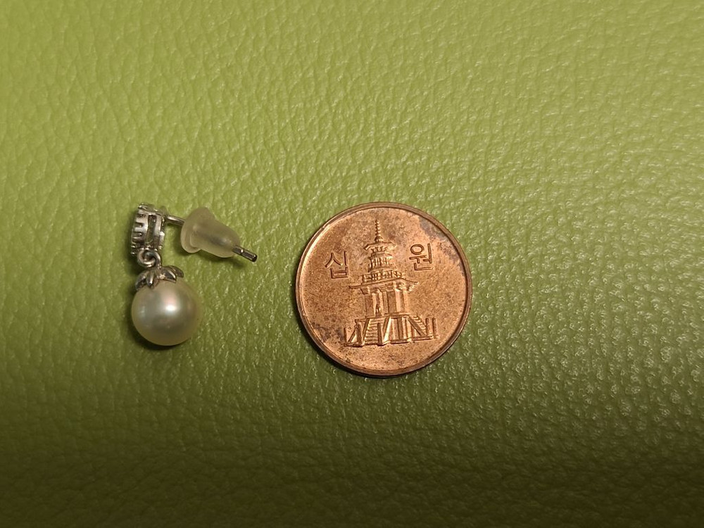 진주 목걸이,귀걸이 셋트--2