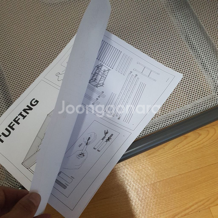 이케아 다크그레이 2층침대 1층 2층 나무 깔판 포함--6