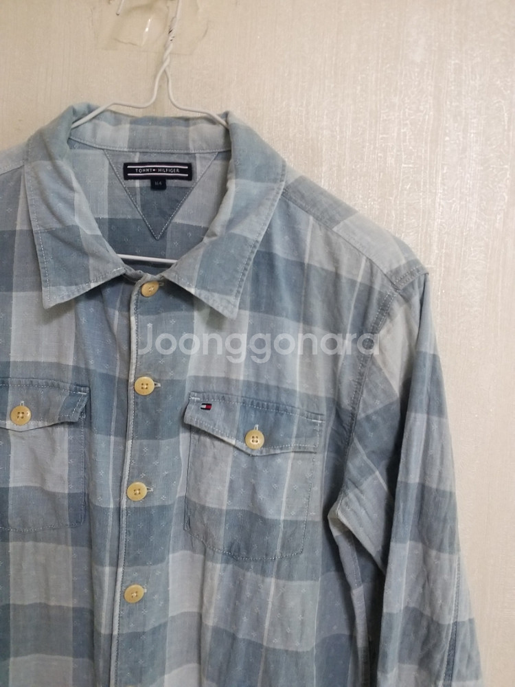 여성 타미힐피거 데님 체크셔츠 (95)--1