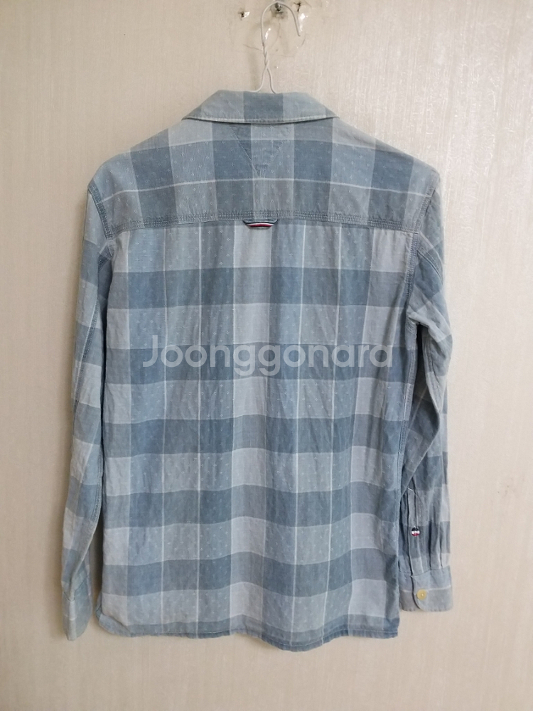 여성 타미힐피거 데님 체크셔츠 (95)--5