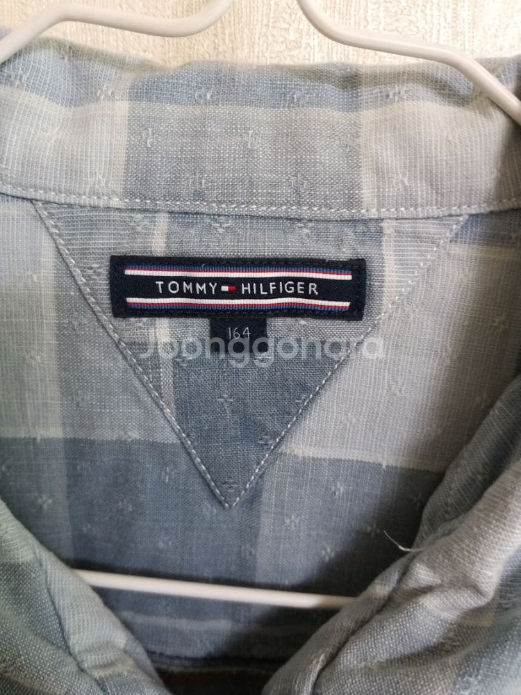 여성 타미힐피거 데님 체크셔츠 (95)--3