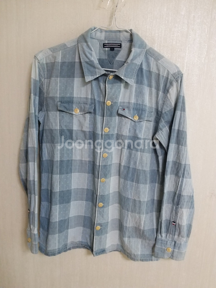 여성 타미힐피거 데님 체크셔츠 (95)--6