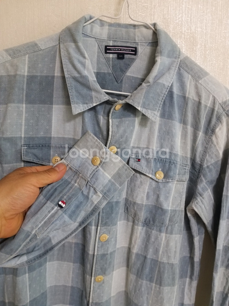 여성 타미힐피거 데님 체크셔츠 (95)--2