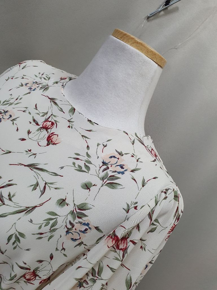 B.새상품)장미꽃무늬 쉬폰 롱원피스 이미지