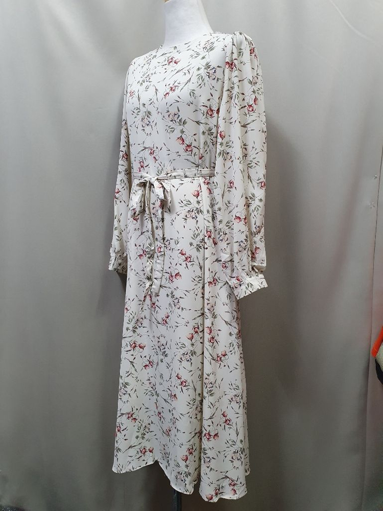 B.새상품)장미꽃무늬 쉬폰 롱원피스 이미지