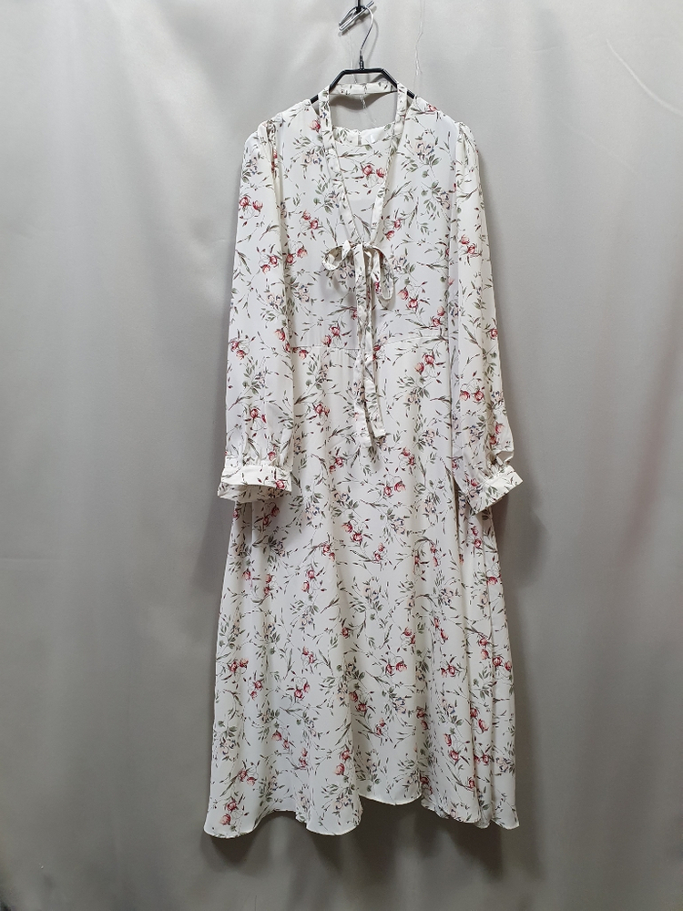 B.새상품)장미꽃무늬 쉬폰 롱원피스 이미지