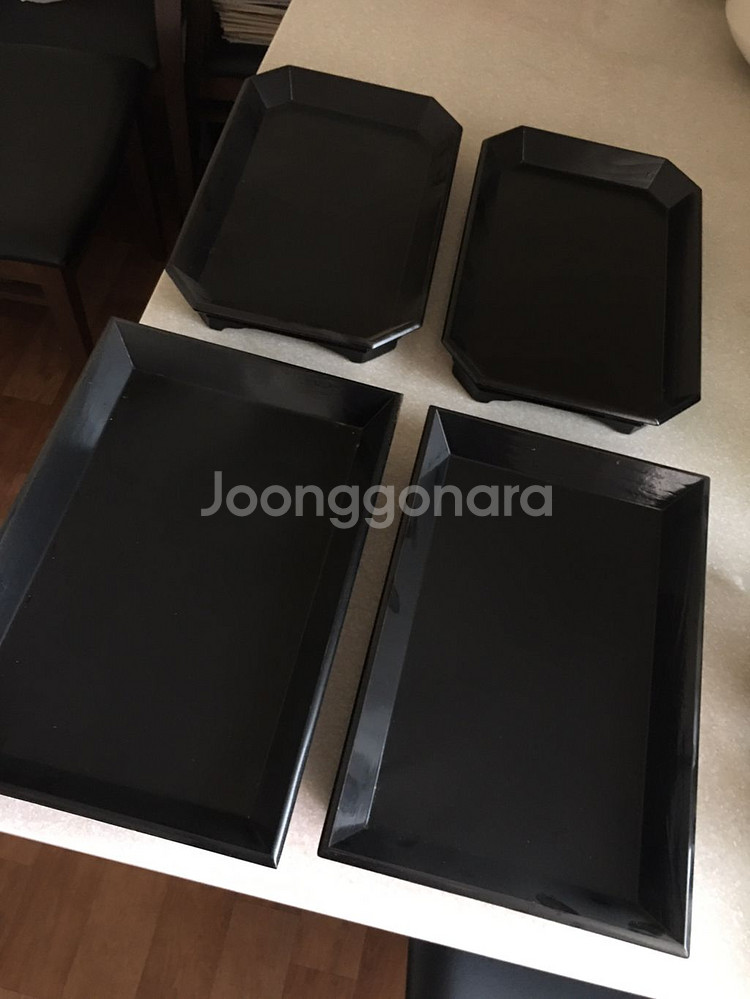 [새것]팔각찬합구절판2&팔각나무쟁반2&사각나무쟁반4--2
