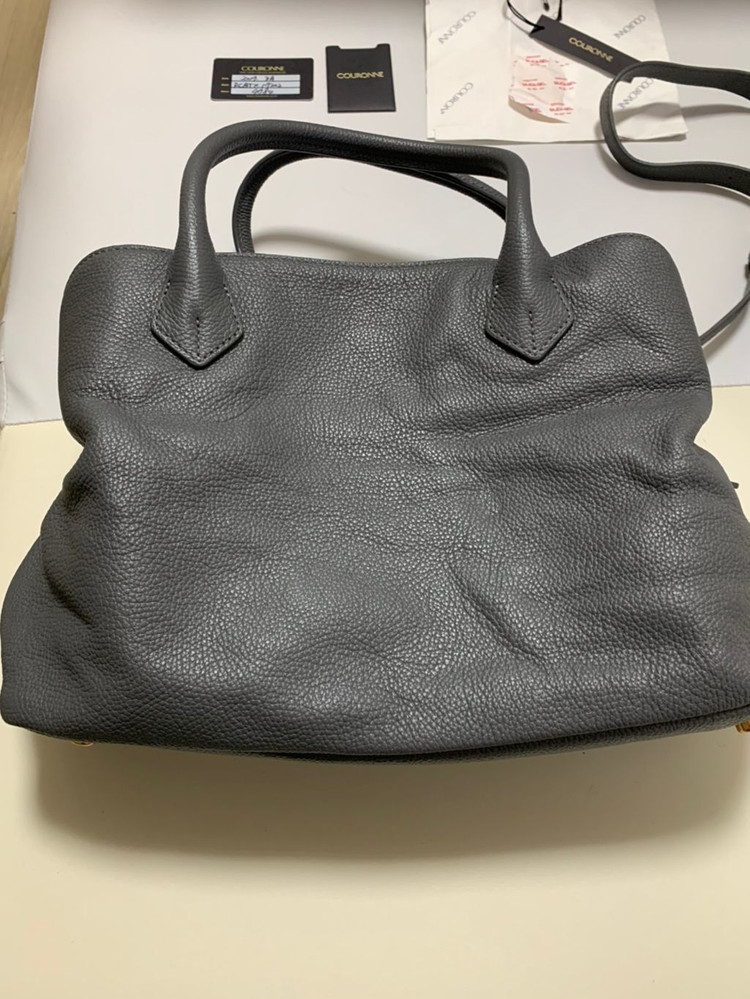 (새상품) 쿠론 디올라 그레이 토트 가방ㅡ천연소가죽--3