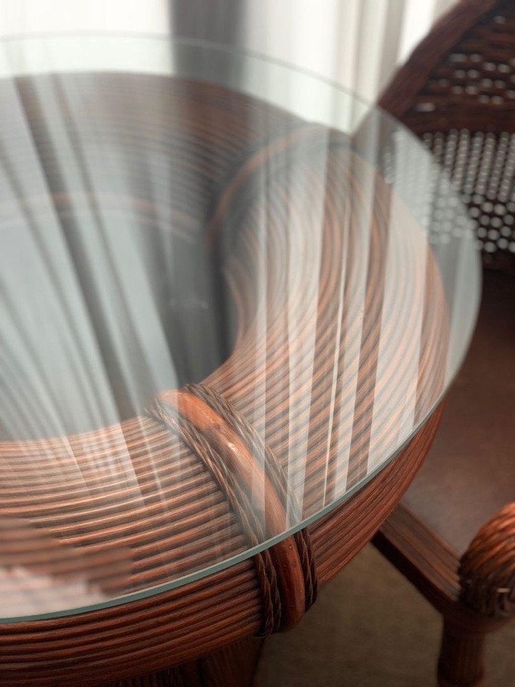 라탄티테이블세트,등나무티테이블세트,빈티지가구 이미지