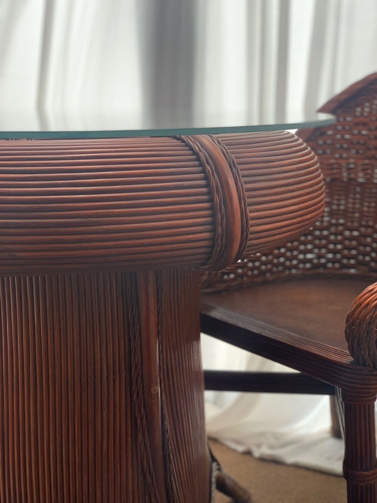 라탄티테이블세트,등나무티테이블세트,빈티지가구 이미지