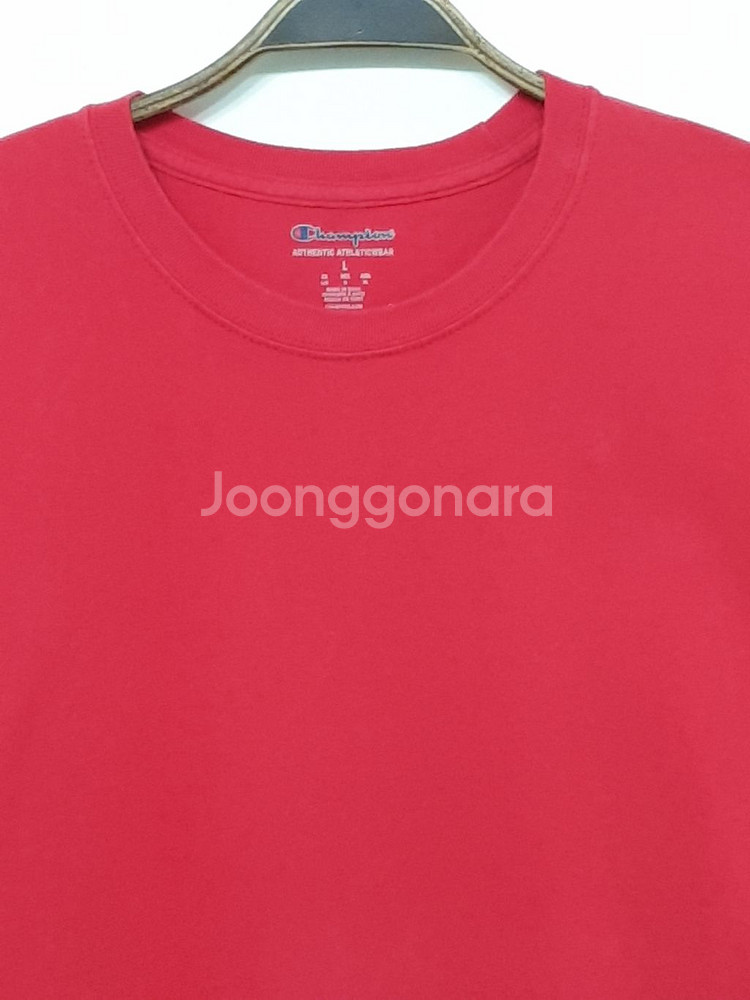 (M) 챔피온 반팔티 빨강 라운드 면티셔츠 캐주얼--1