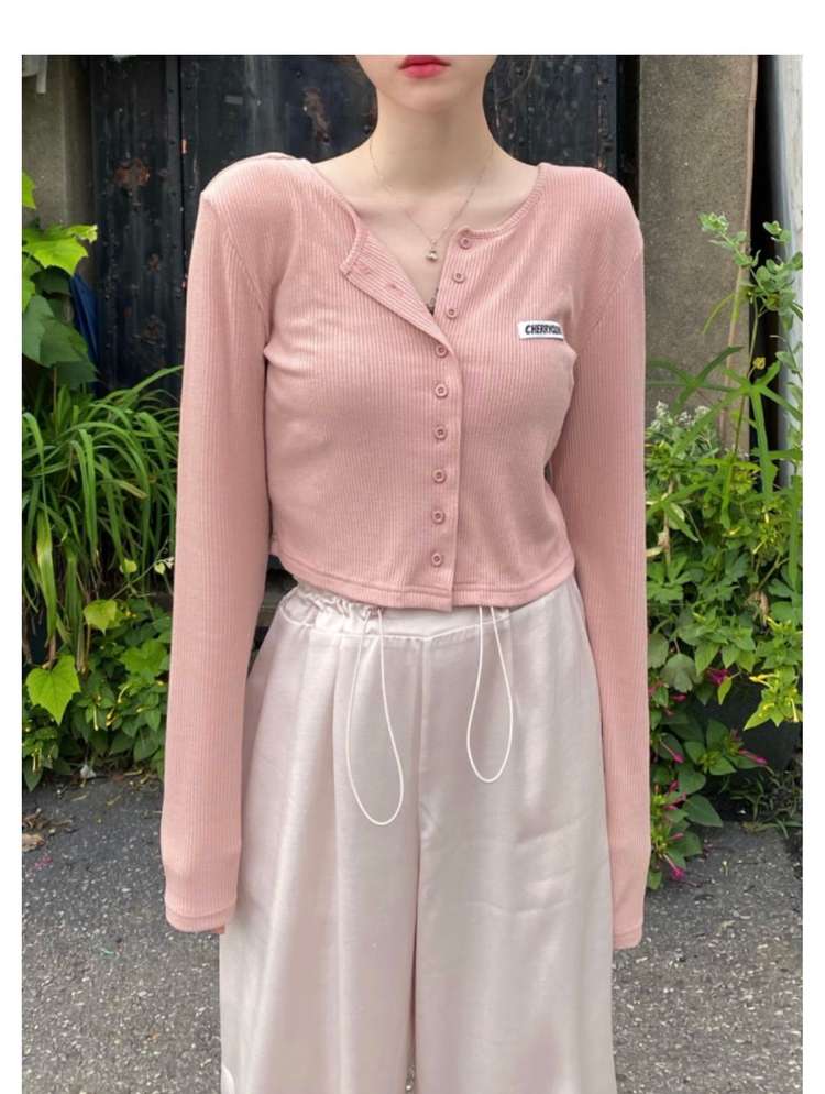 체리퀴리 핑크색 가디건--1