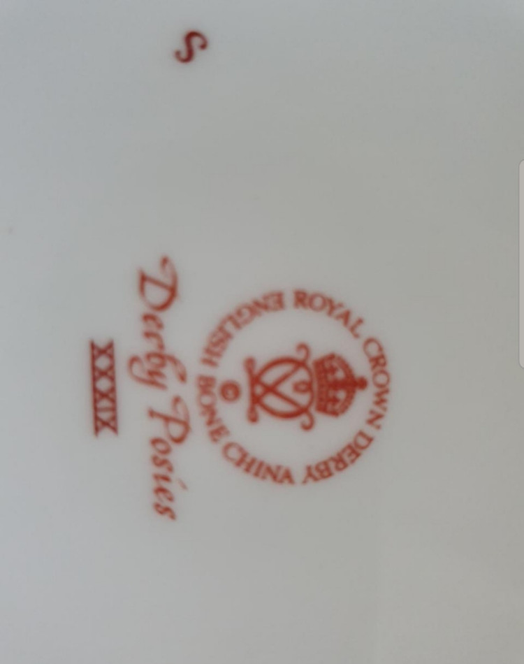 (점포정리세일)영국 크라운더비 사각 꽃트링킷 이미지