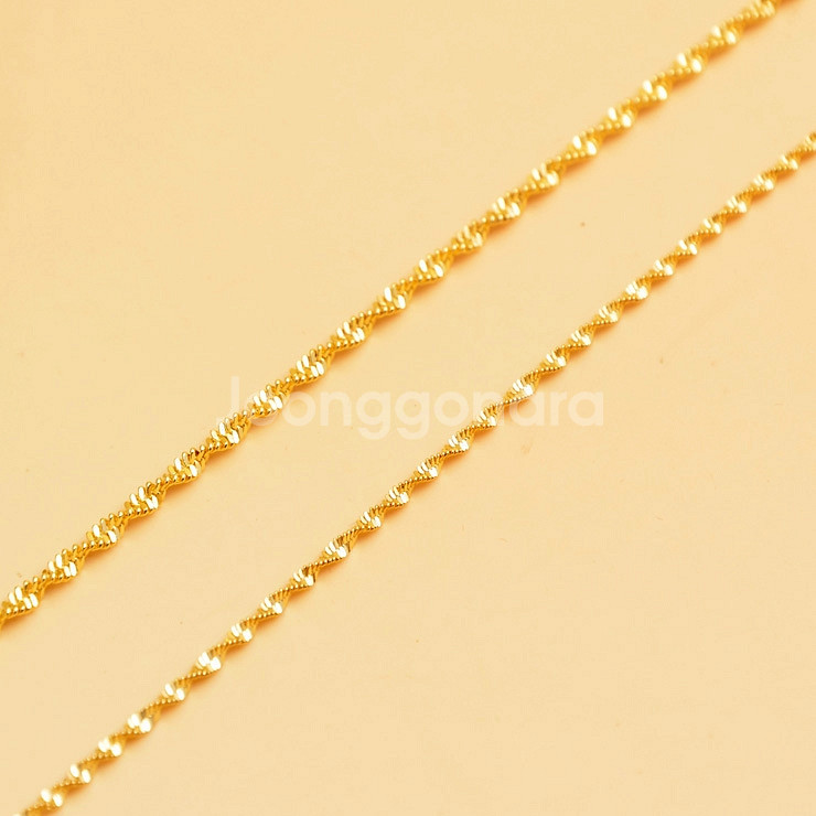 새 18k Gold GP 금 골드 파일 목걸이 45cm--3