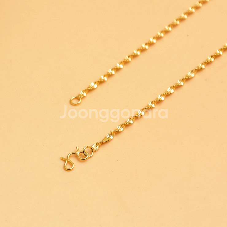 새 18k Gold GP 금 골드 파일 목걸이 45cm--2