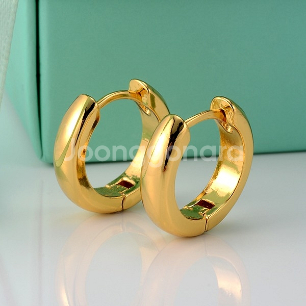 새 골드 18K GF 13mm 귀걸이 데일리 금 선물--1