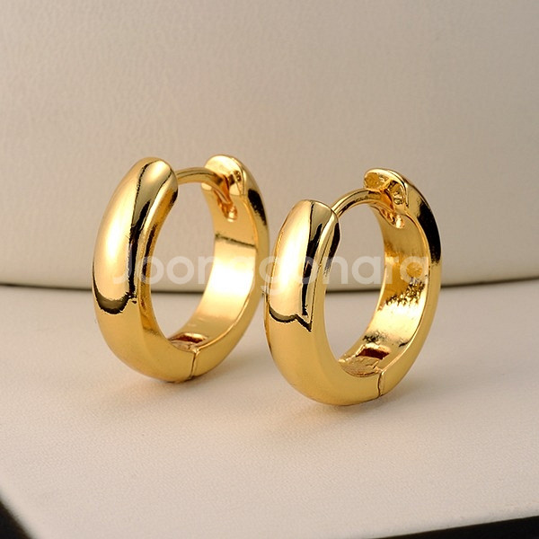 새 골드 18K GF 13mm 귀걸이 데일리 금 선물--2
