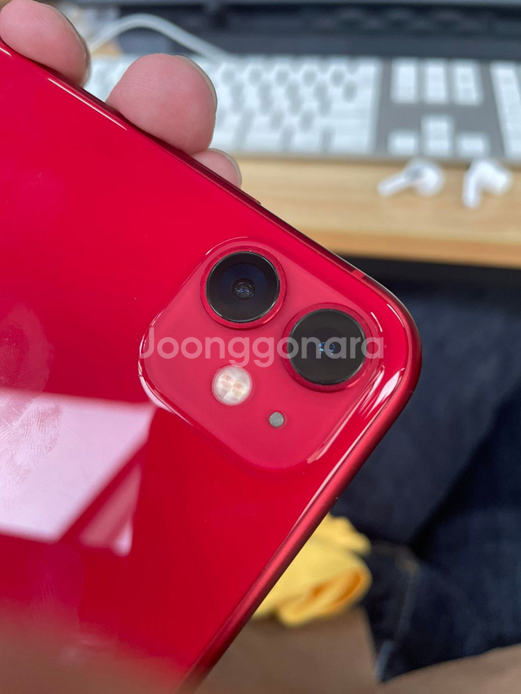 아이폰11 레드 128기가 풀박 배터리 91프로--1