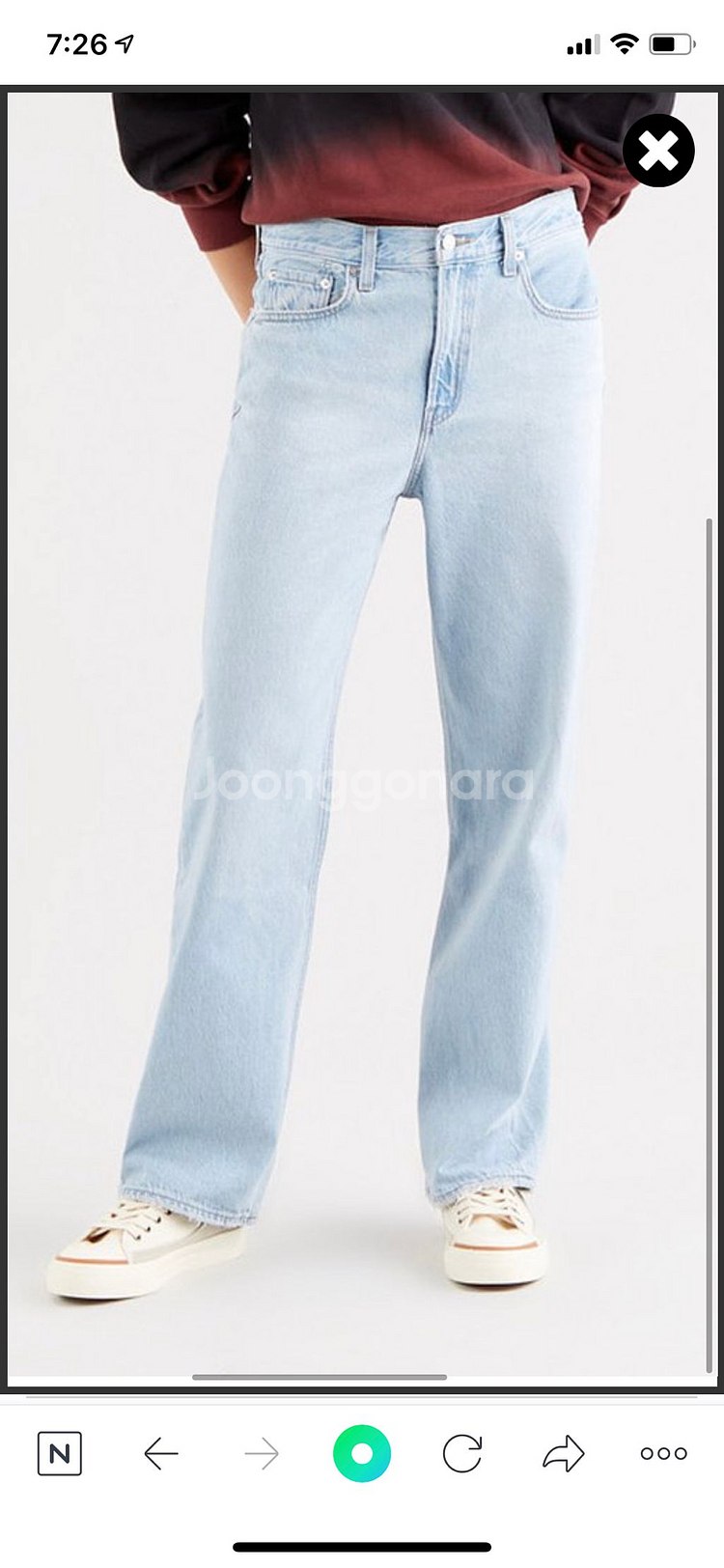 Levis 루즈 스트레이트 진 size 24--6