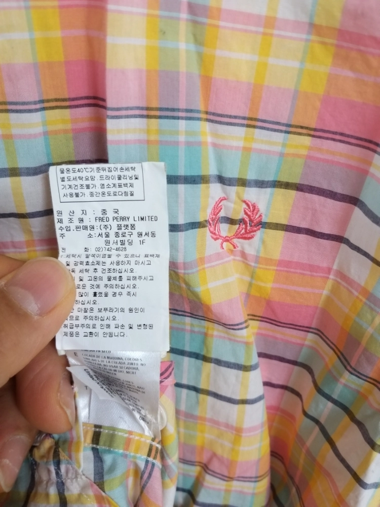여성 프레드페리 반팔 체크셔츠 (100) 이미지