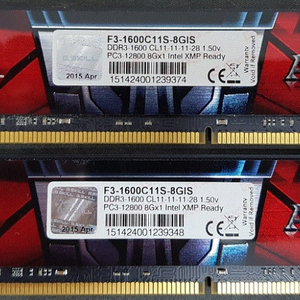 G.Skill DDR3 12800u 8g X 2 팝니다