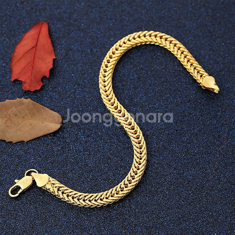 새 18K 21cm 팔찌 GOLD GP 골드 금 체인--5