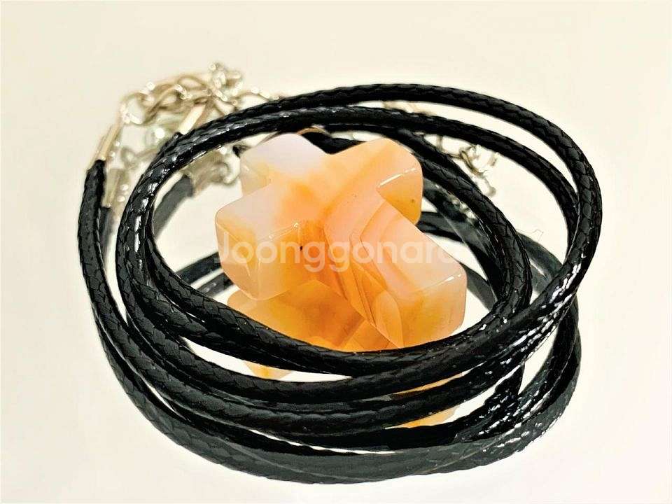 새 OPAL 천연 석재 쿼츠 참 펜던트 목걸이 가죽--1